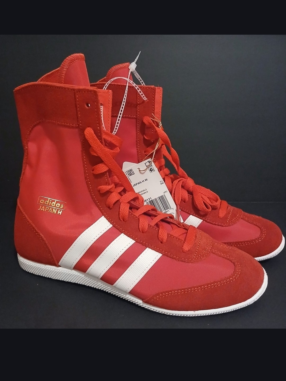 Women's Size 7 Adidas Japan H Hi-Top Sneakers in Red & White.  NWT.  No Box.